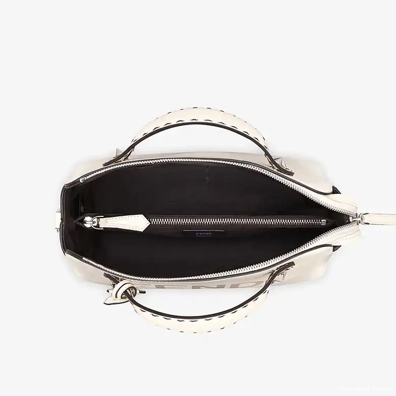 Affordable HOT Medium The ROMA In Calf Leather White Fendi Way Boston Bag By Logo 0530